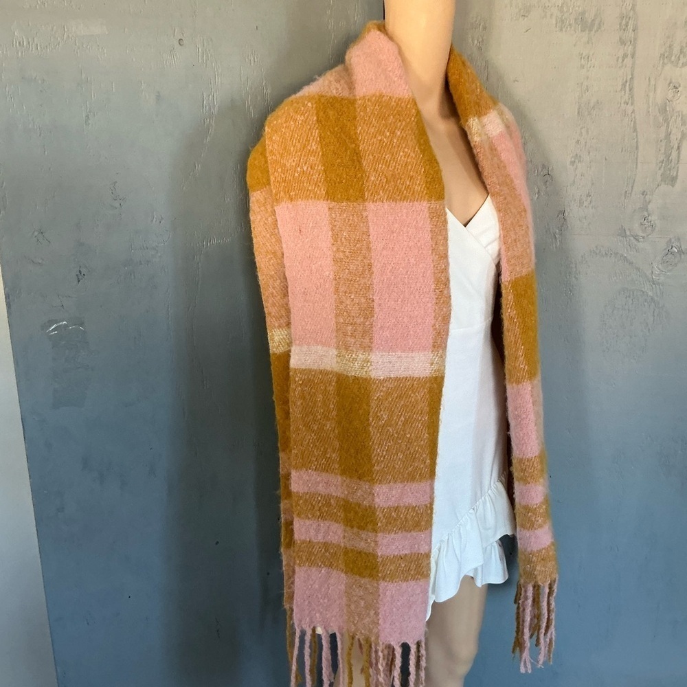 Juicy Couture Pink and Mustard Scarf